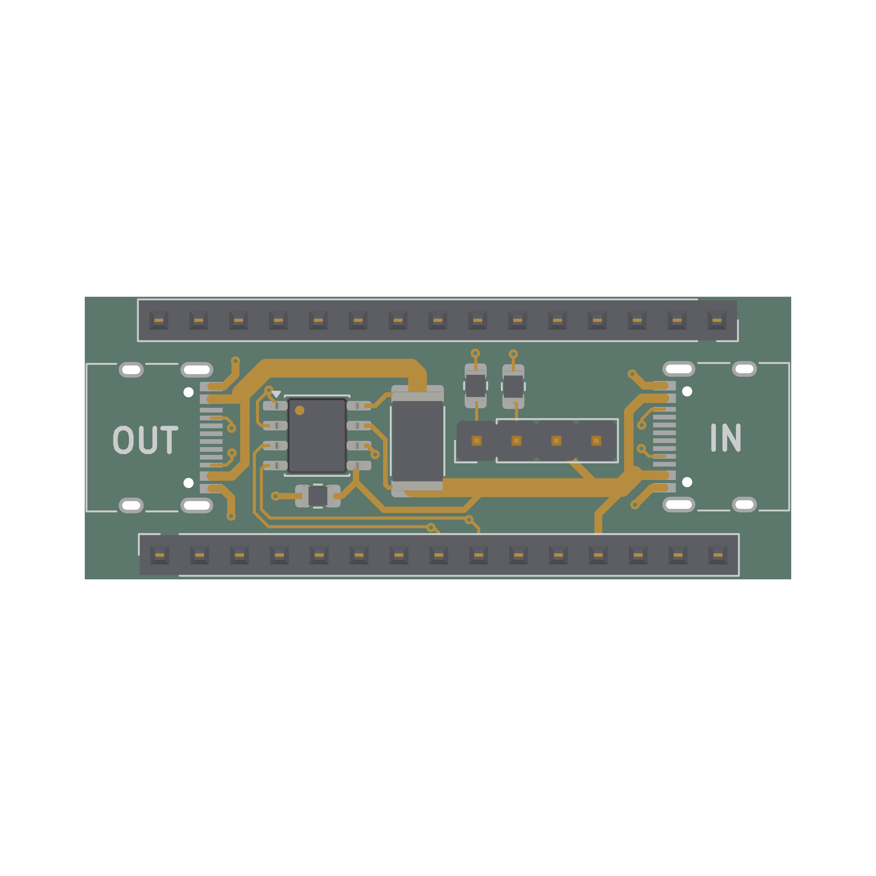 Top-down view of the USB-C power meter Arduino shield PCB